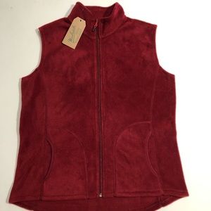 Woolrich Women Medium Fleece Vest Red NWT